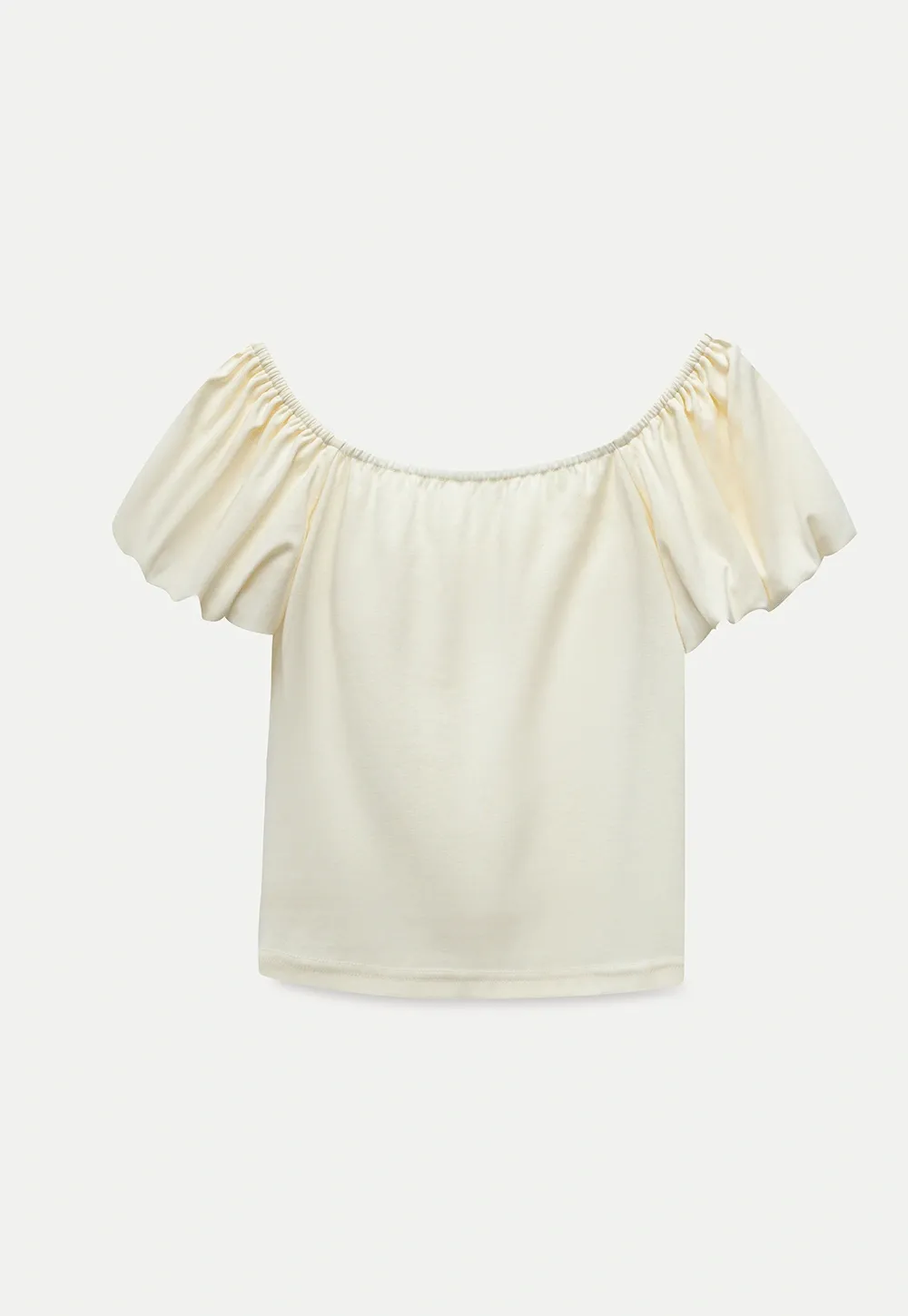 Sweetheart Twist Puff-Sleeve Knit Top