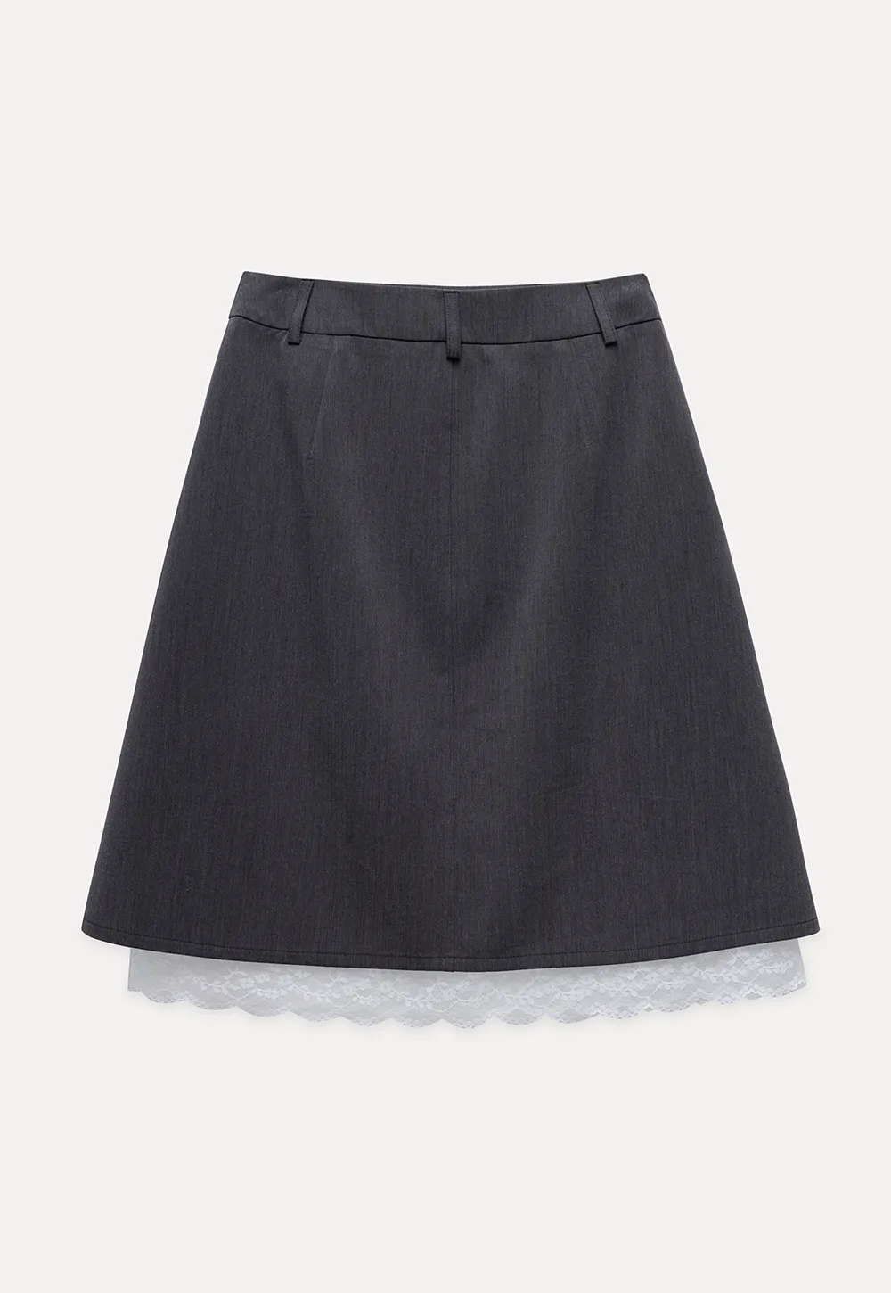 Pleated Mini Skirt with Lace Trim