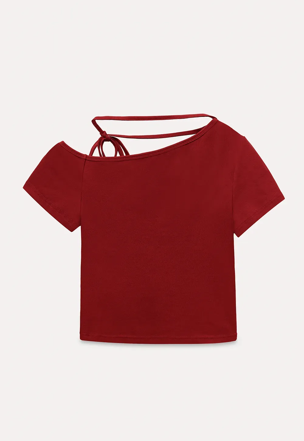 Asymmetric Tie Neck T-Shirt