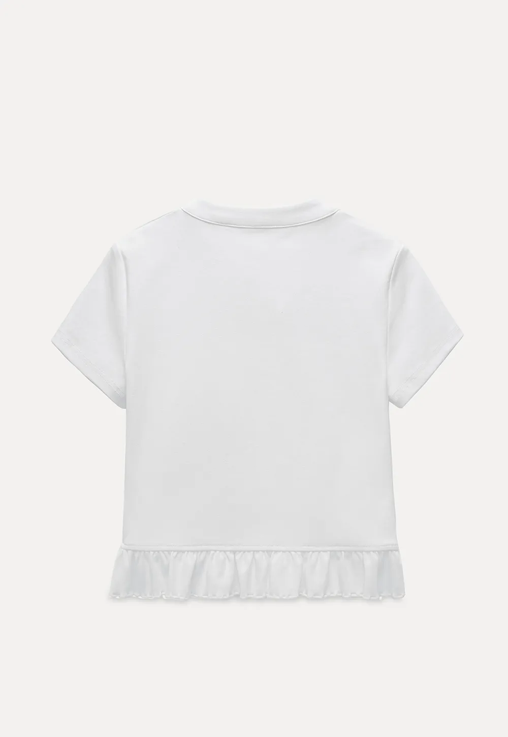 Bow Tie Ruffle Hem T-Shirt