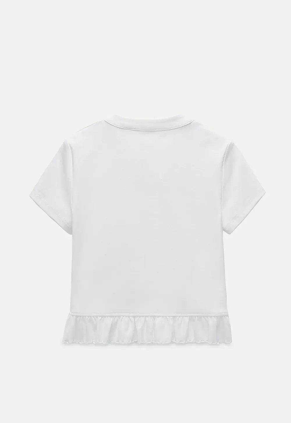 Bow Tie Ruffle Hem T-Shirt
