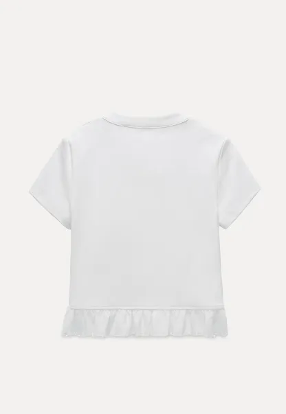 Bow Tie Ruffle Hem T-Shirt