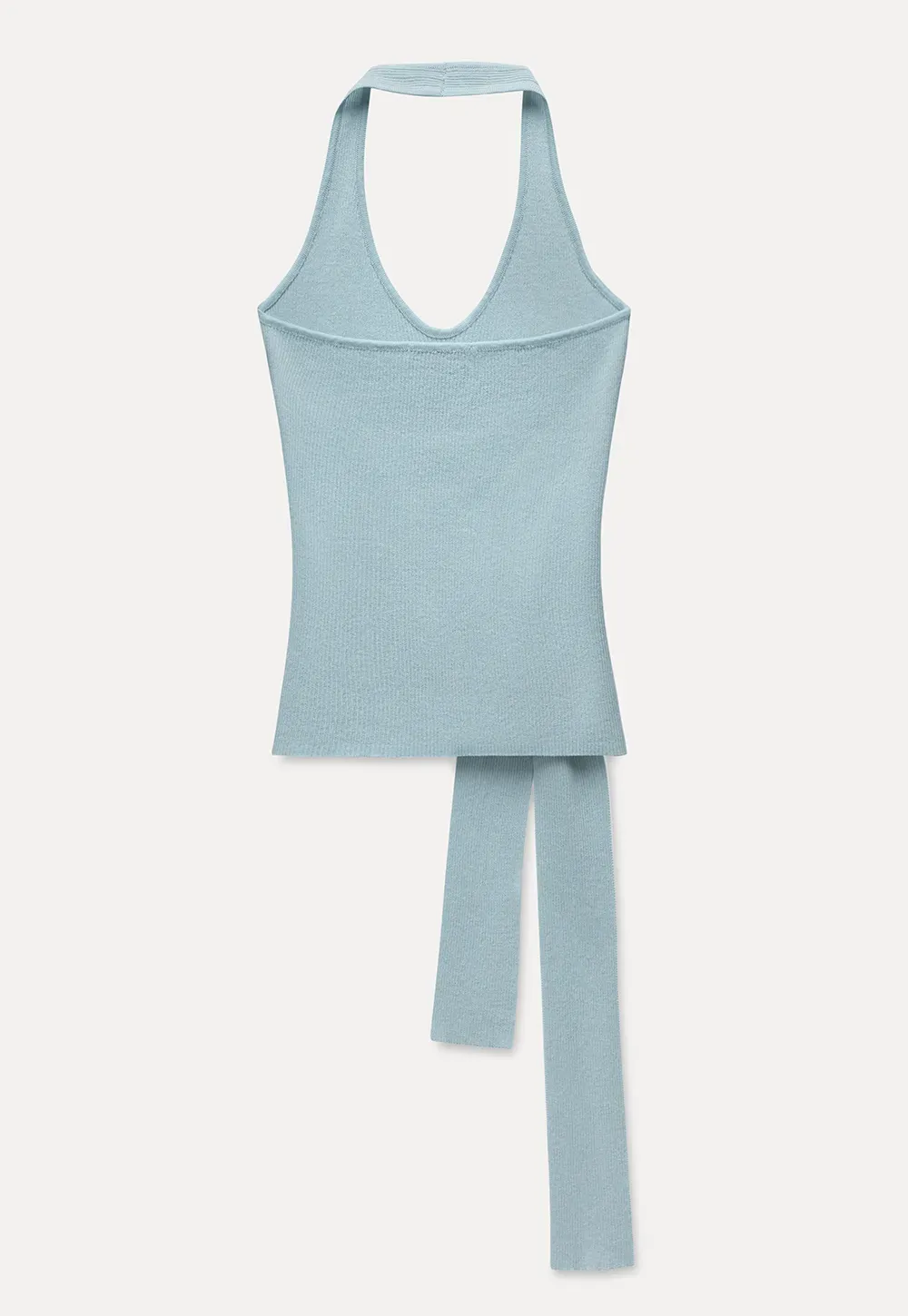 Knit Halter Top with Waist Tie