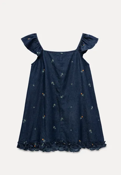Flutter-Sleeve Floral Tie-Front Mini Dress