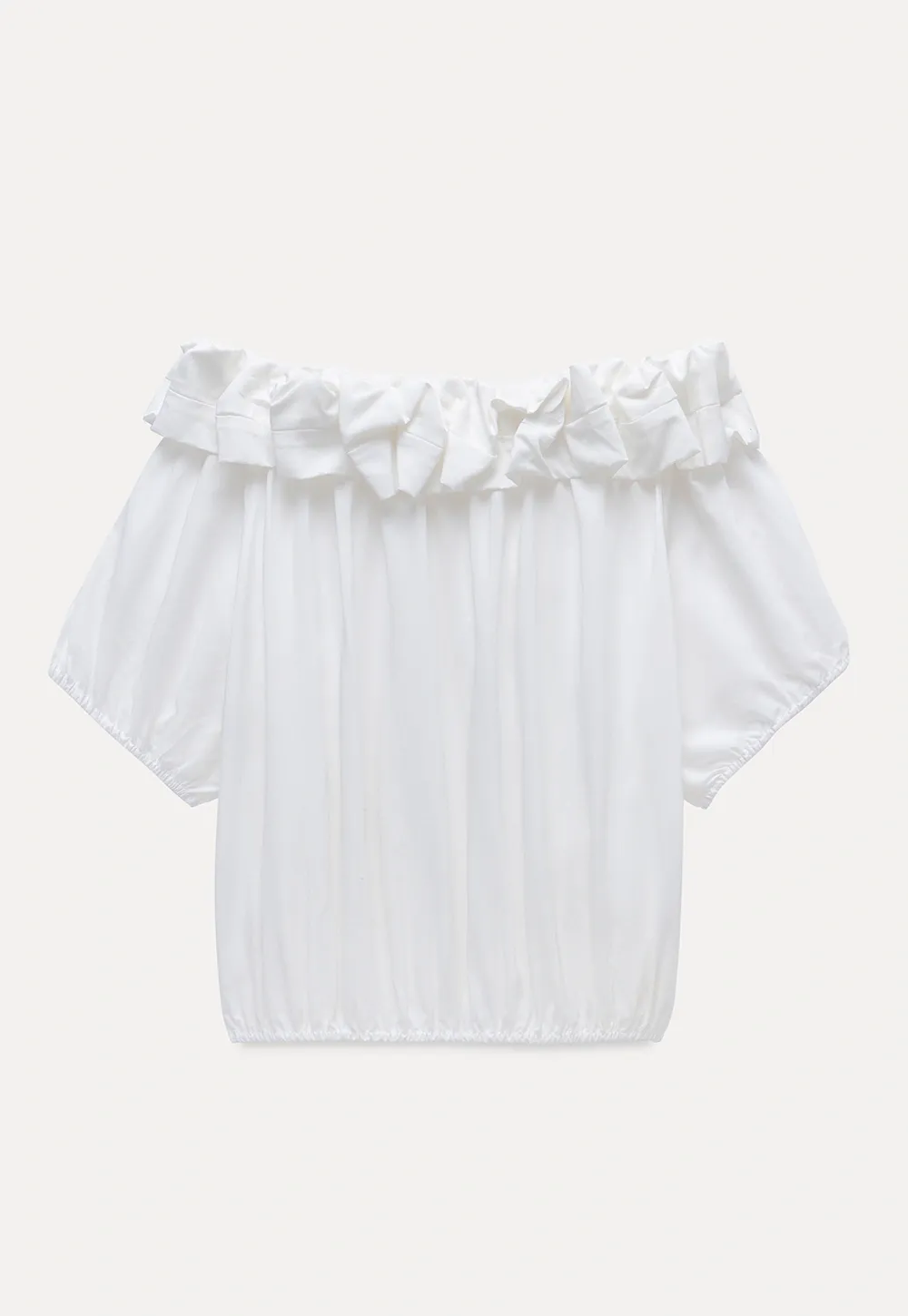 Ruffled Off-Shoulder Peasant Blouse