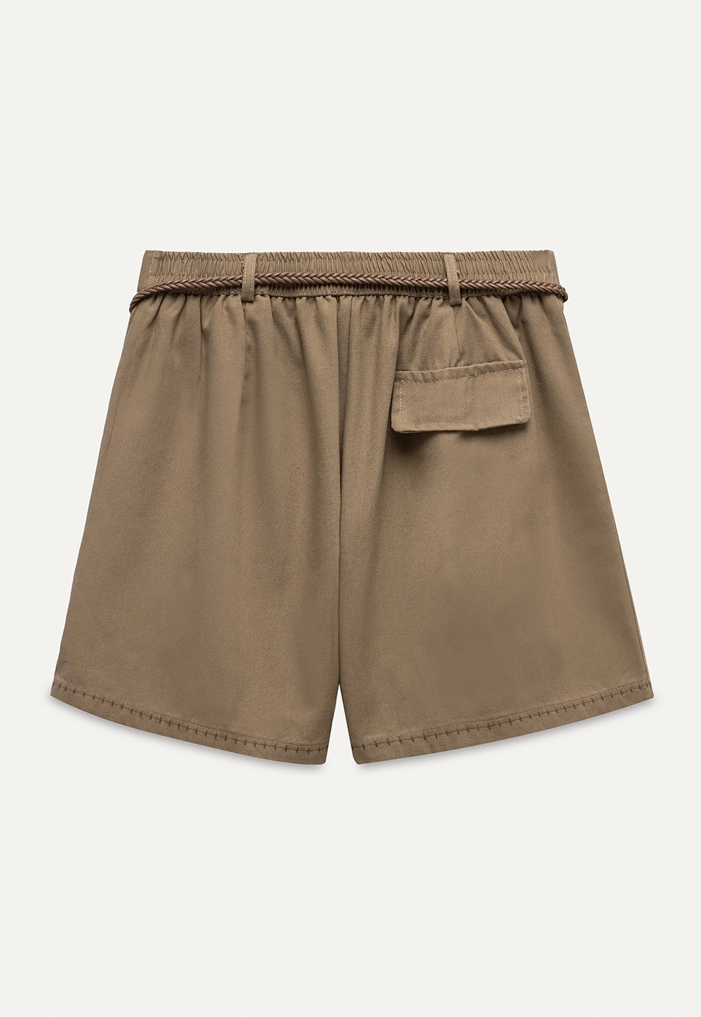 Women's Belted Pleat-Front Bermuda Shorts