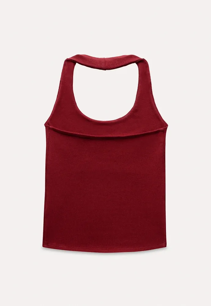 Women's Ribbed Halter Tank Top