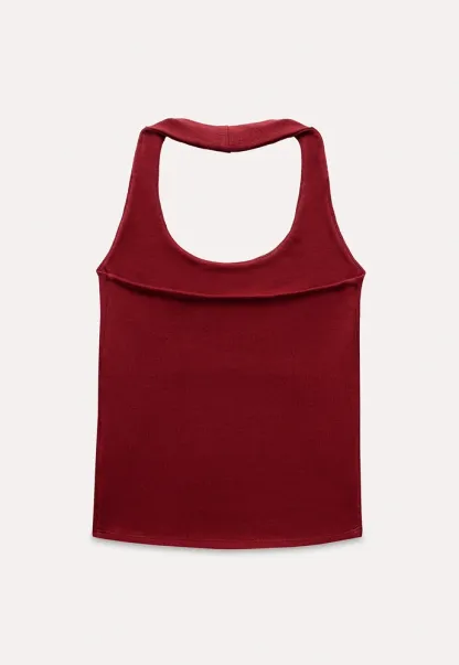 Women's Ribbed Halter Tank Top