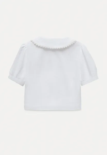 Women's Lace Collar Bow-Detail Blouse