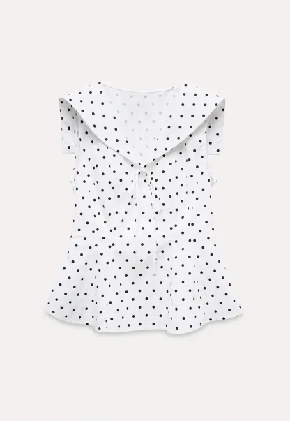 Women's Polka Dot Peplum Blouse