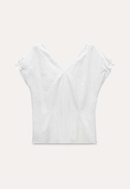 Women's Eyelet Lace V-Neck Blouse