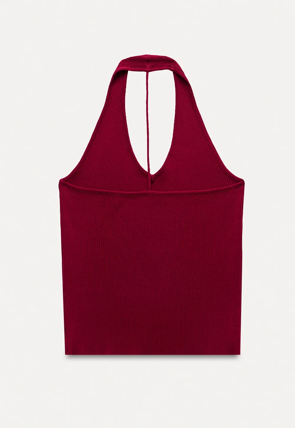 Women's Ribbed Halter Neck Knit Tank Top