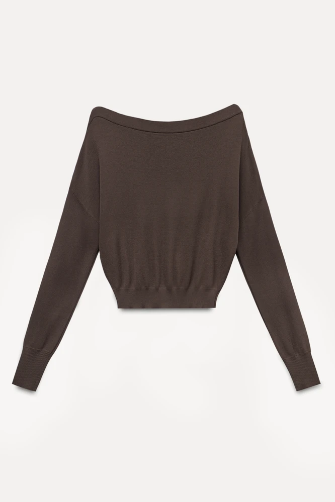 Off-Shoulder Knit Sweater