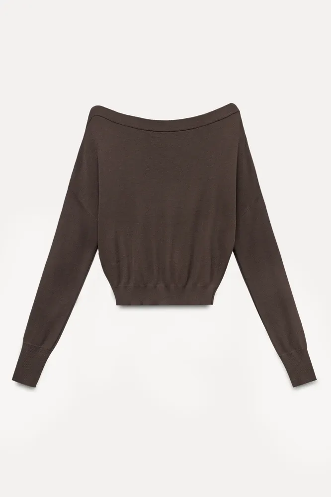 Off-Shoulder Knit Sweater