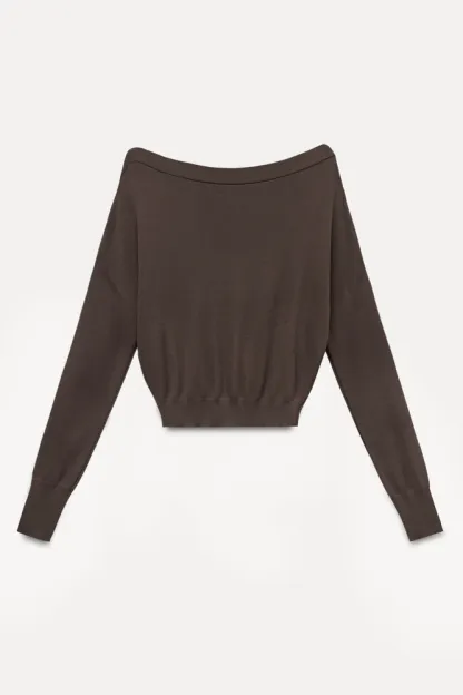 Off-Shoulder Knit Sweater