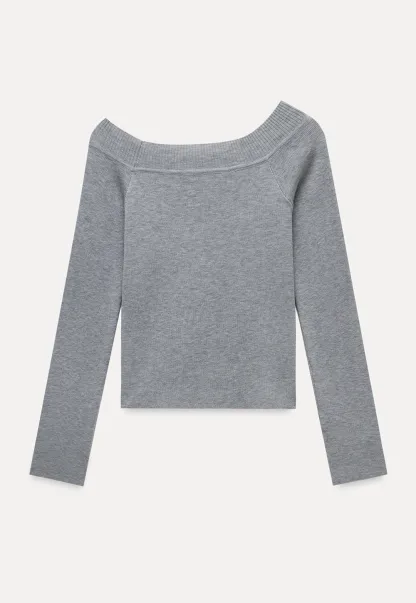 Women's Off-Shoulder Ribbed Knit Top