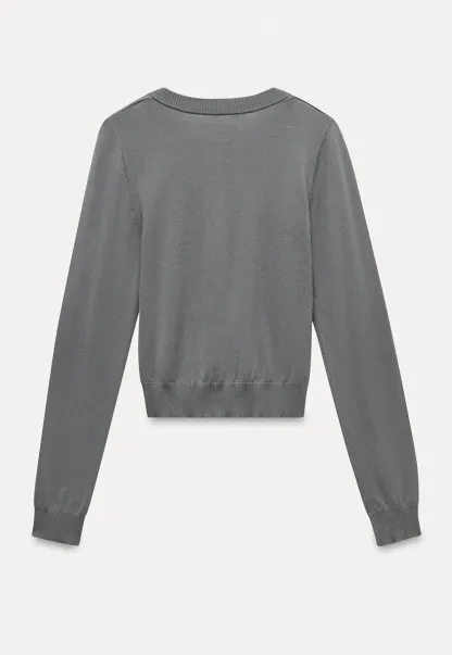 Women's V-Notch Long Sleeve Knit Top