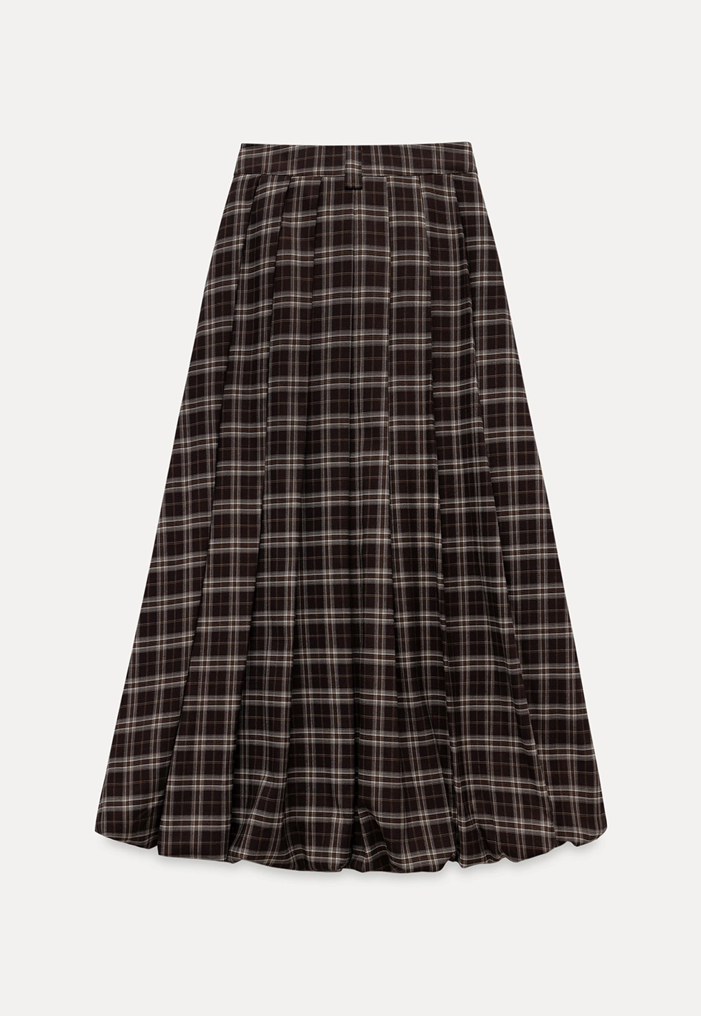 Women's Bubble-Hem Plaid Maxi Skirt