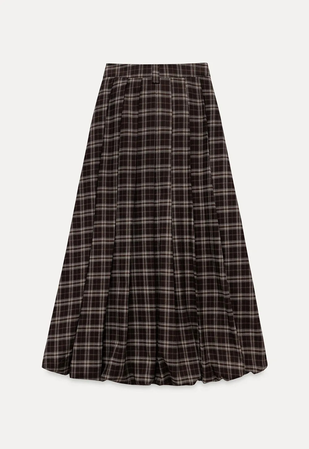 Women's Bubble-Hem Plaid Maxi Skirt