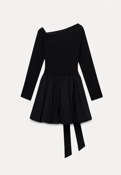 Women's Asymmetric Off-Shoulder Tie-Waist Mini Dress