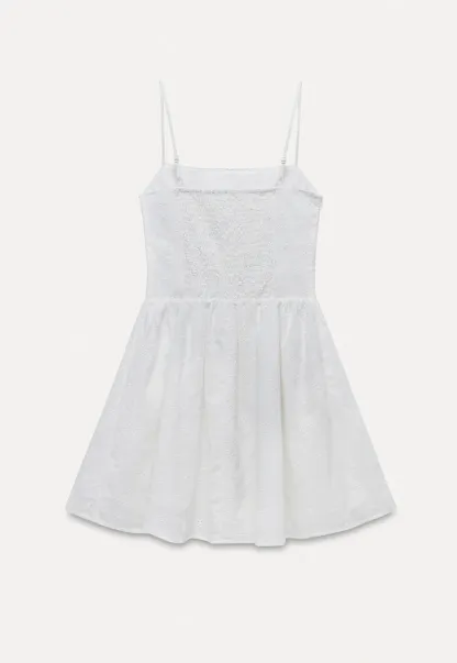 Women's Eyelet Tie-Front Button Cami Sundress