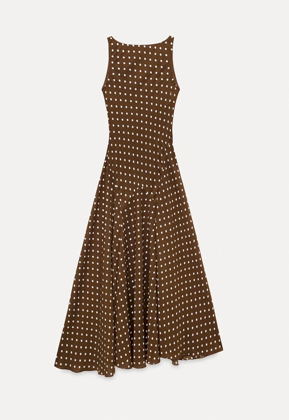 Sleeveless Polka Dot Midi Dress