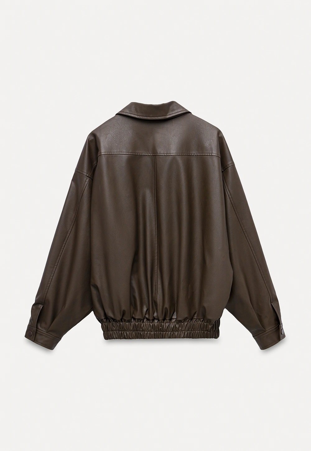 Women's Oversized Faux Leather Bomber Jacket