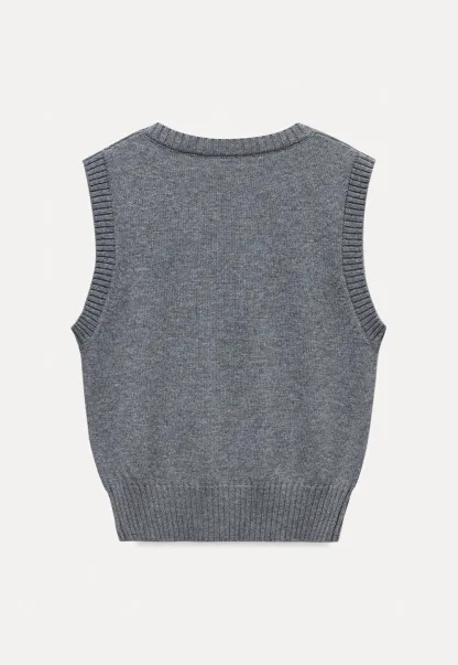 V-Neck Knit Sweater Vest
