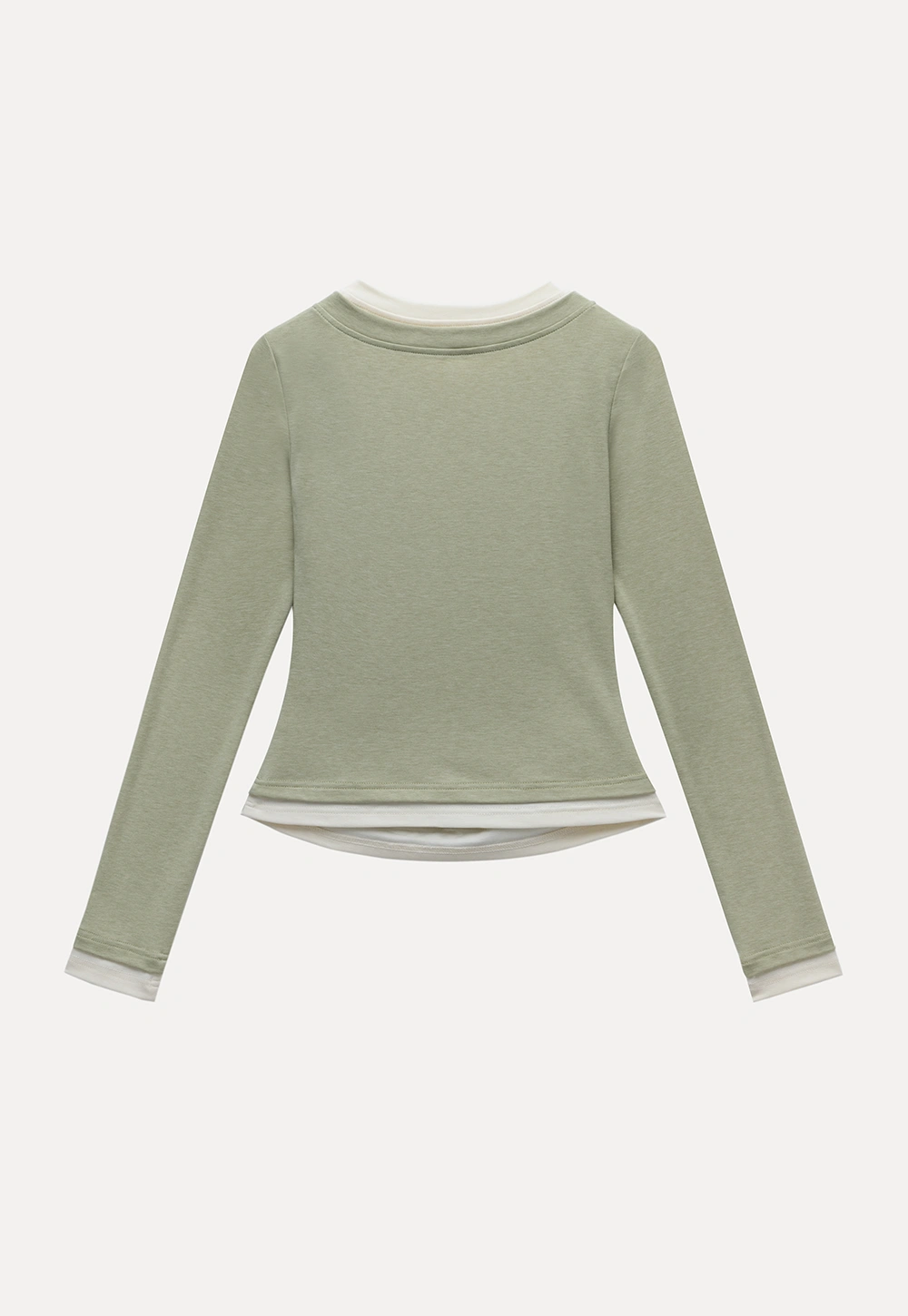 Women's Layered V-Neck Ruched Long Sleeve Top