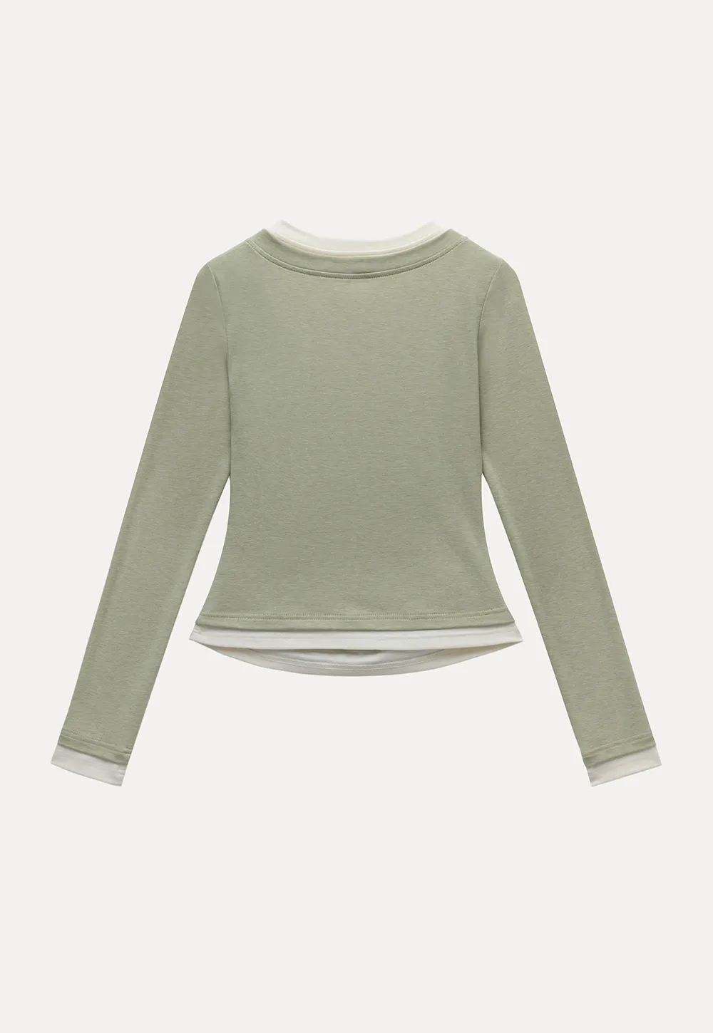 Women's Layered V-Neck Ruched Long Sleeve Top