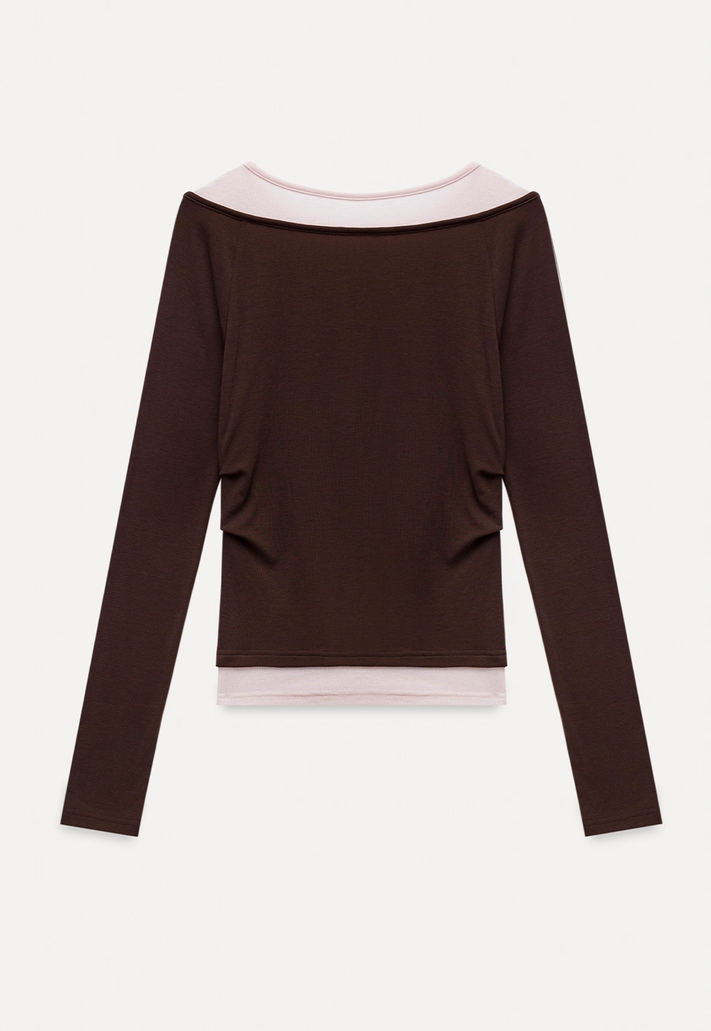 Women's Layered Boat Neck Long Sleeve Top