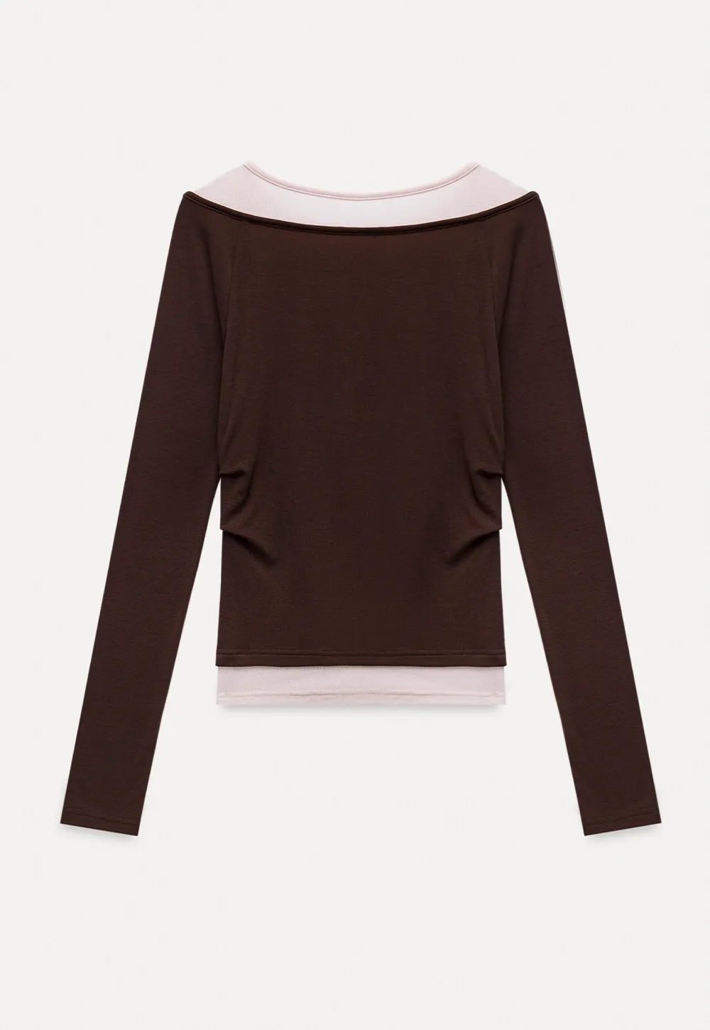 Women's Layered Boat Neck Long Sleeve Top