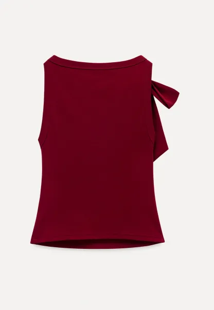 Womens Sleeveless Top with Bow Detail