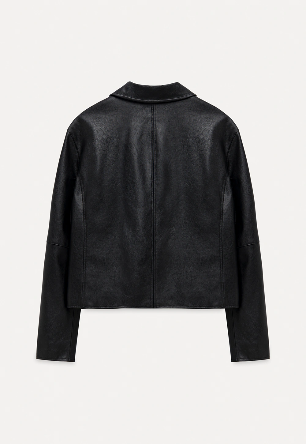 Women Faux Leather Zip-Up Jacket