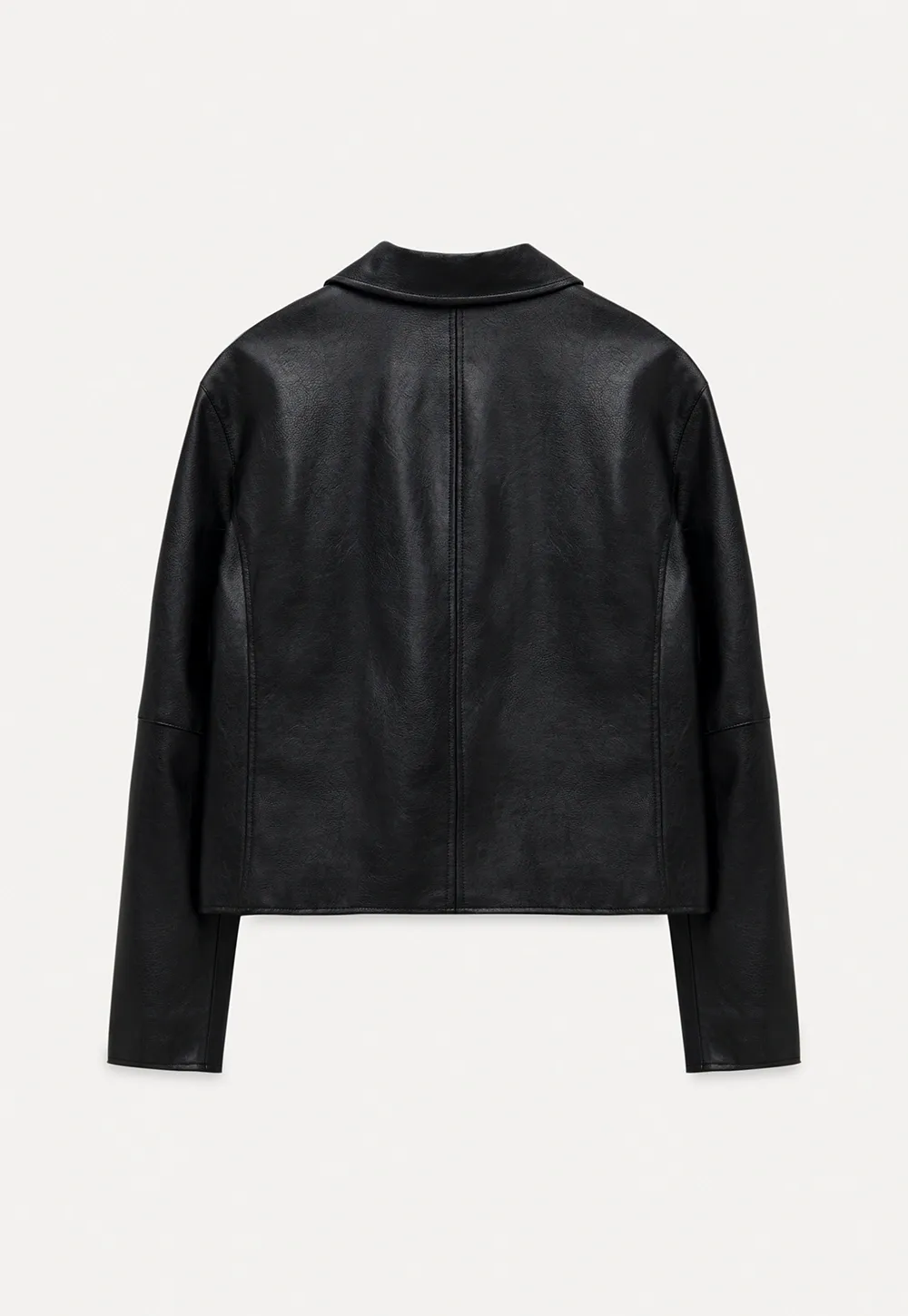 Women Faux Leather Zip-Up Jacket