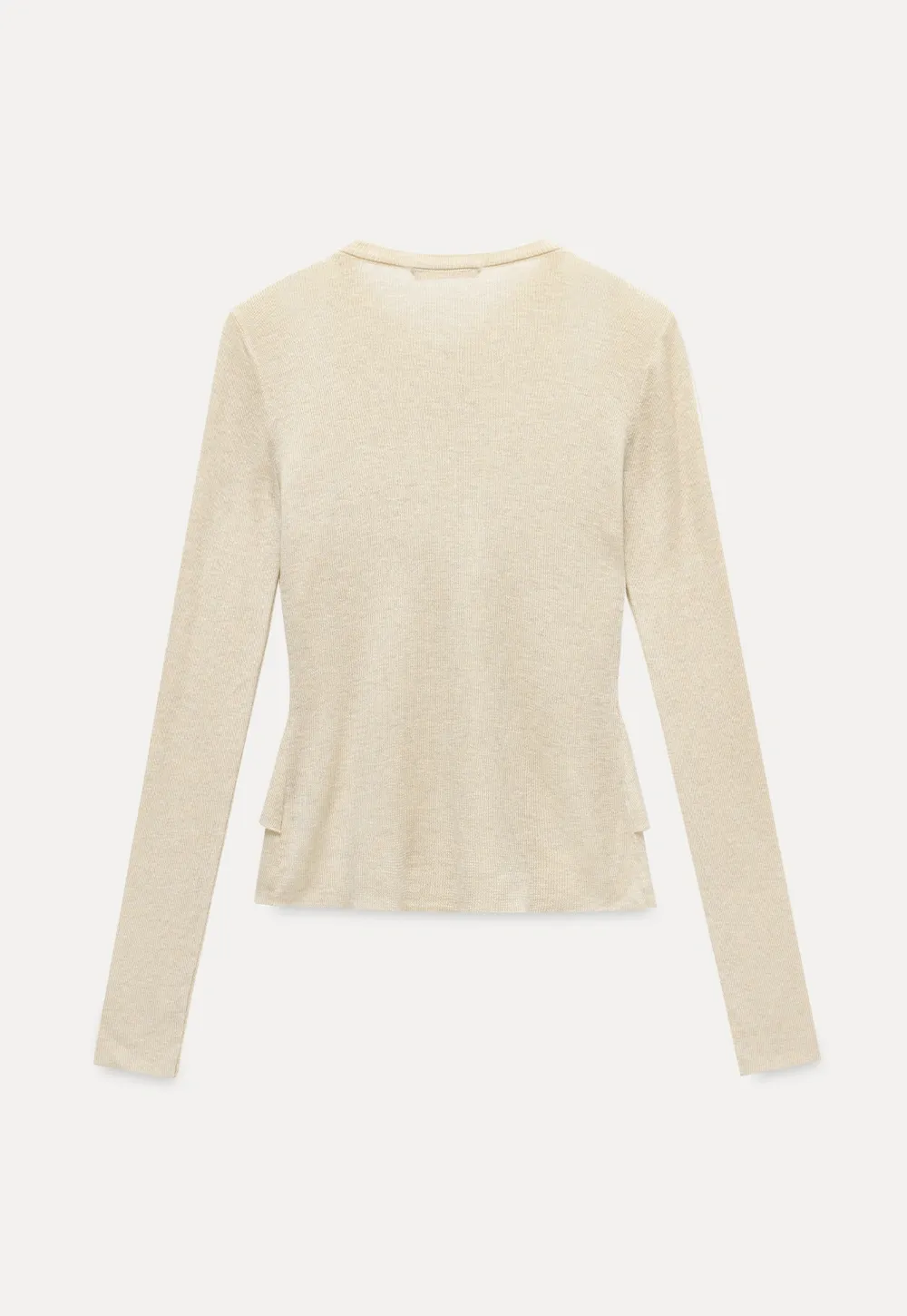 Cut-Out Button Long Sleeve Knit Top