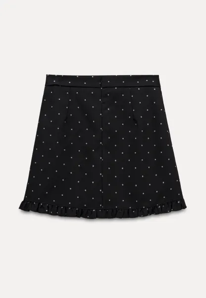 Women's Polka Dot Ruffle Hem A-Line Mini Skirt