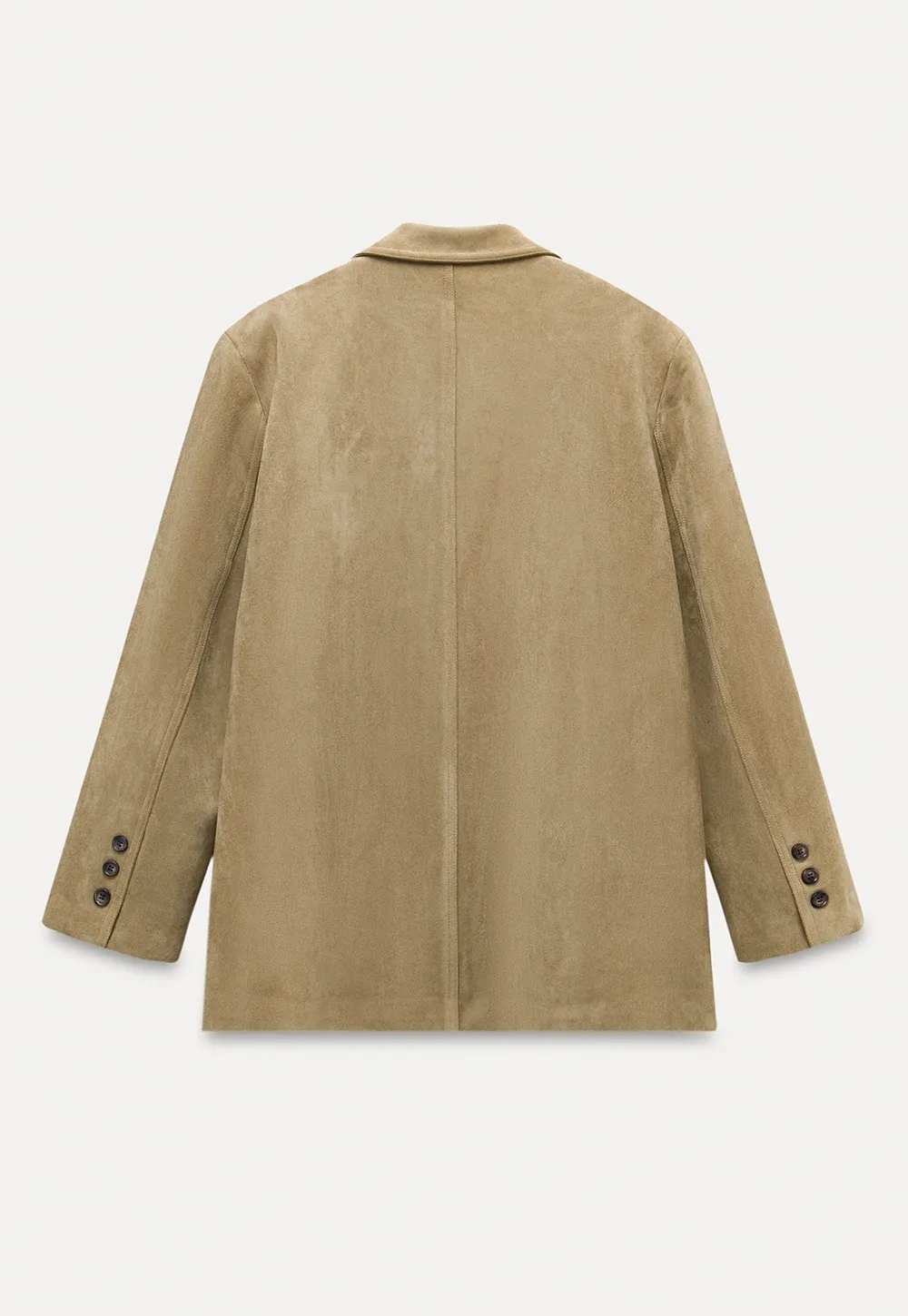 Faux Suede Blazer Jacket for Women with Pockets