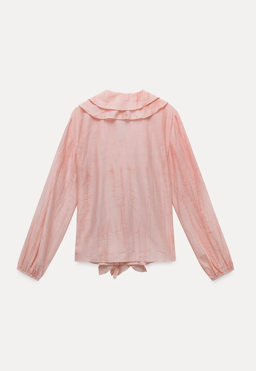 Womens Ruffle Chiffon Long Sleeve Blouse