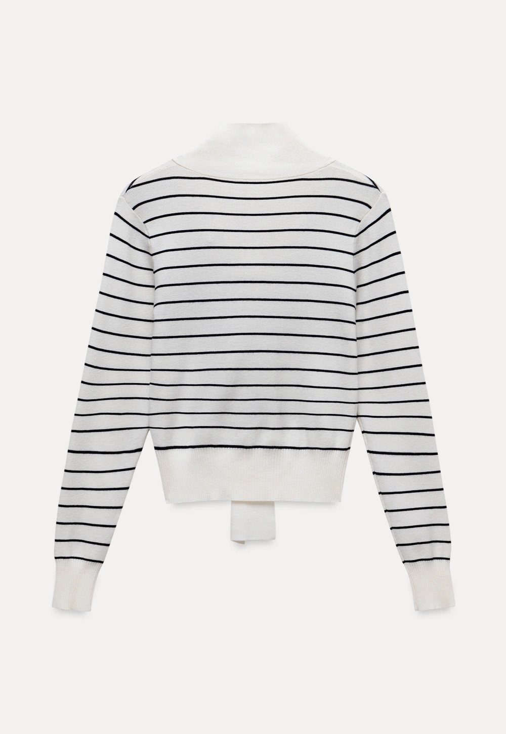 Womens Casual Striped Bow Knot Sweater