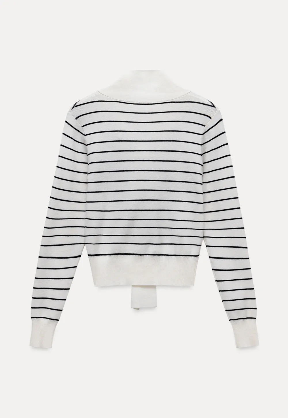 Womens Casual Striped Bow Knot Sweater