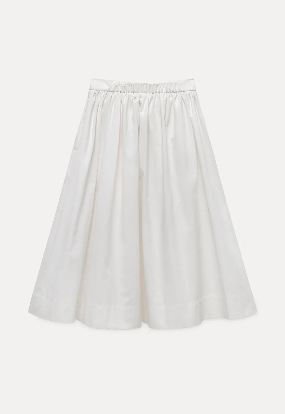 High Waist A Line White Skirt