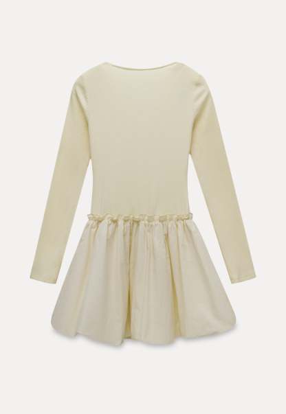 Women's Long-Sleeve Dress with Rose Buttons