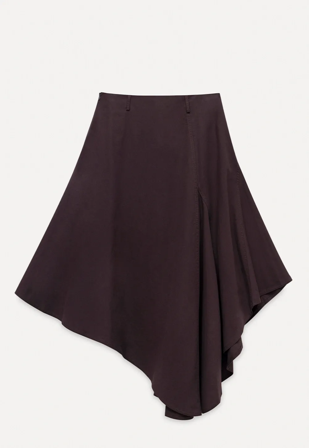 Womens High Waist Asymmetrical Midi Skirt
