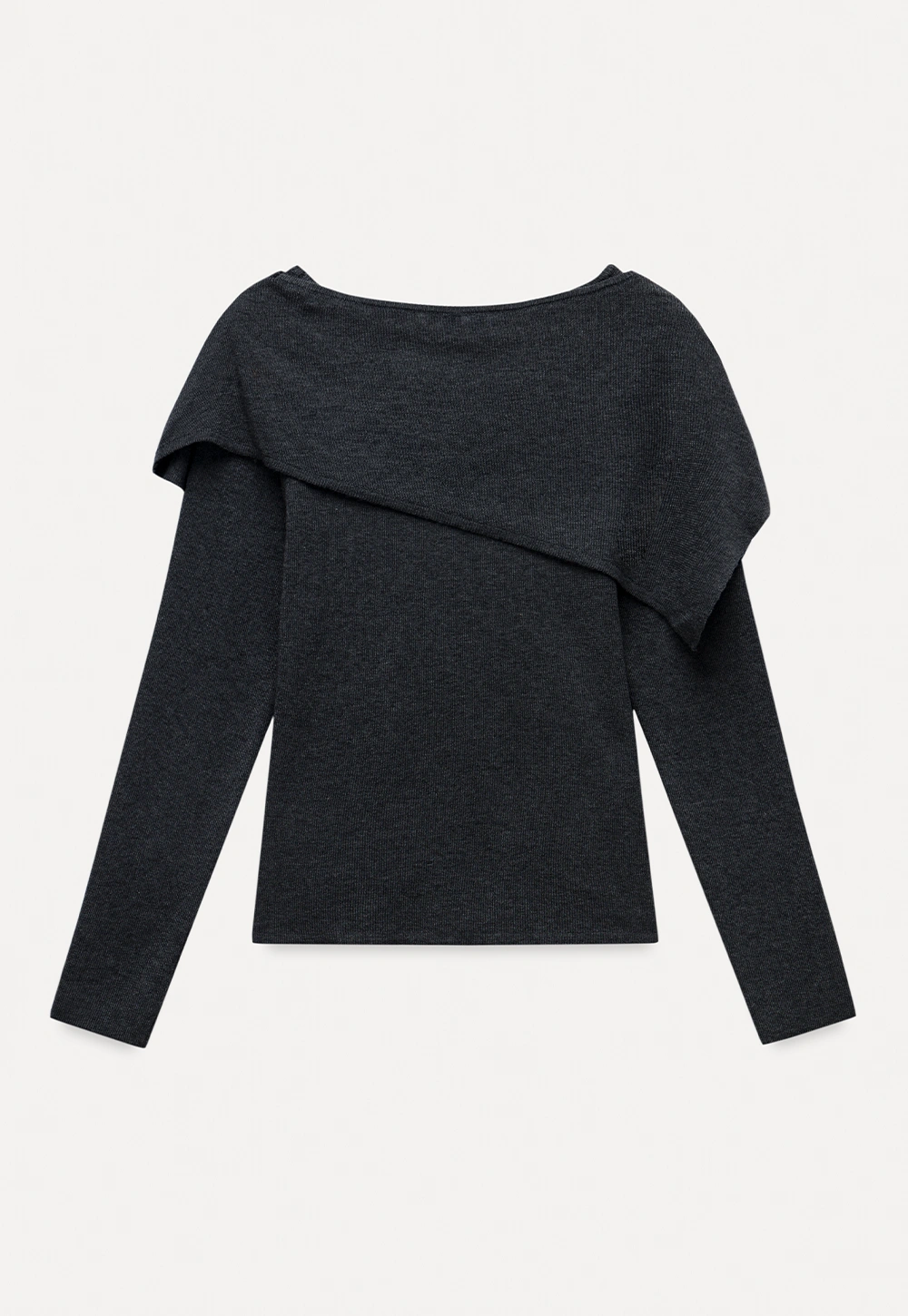 Womens Draped Cowl Neck Knit Top