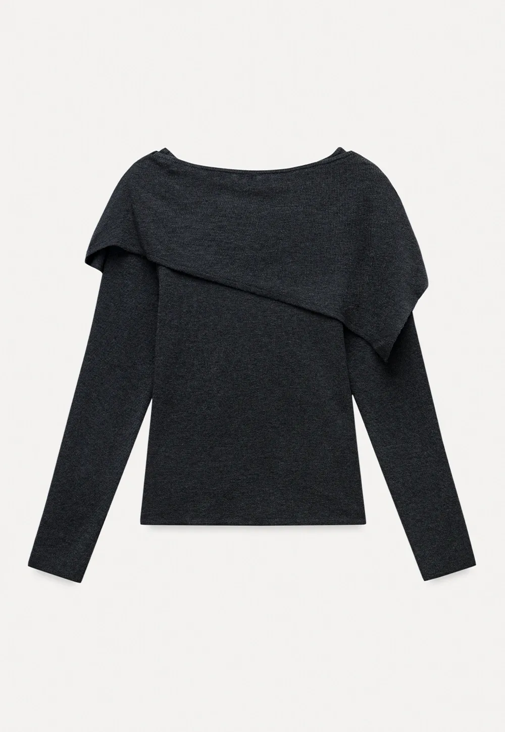 Womens Draped Cowl Neck Knit Top