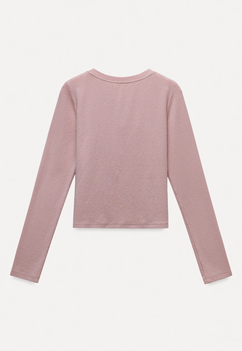 Womens Pink Fitted Long Sleeve Tee