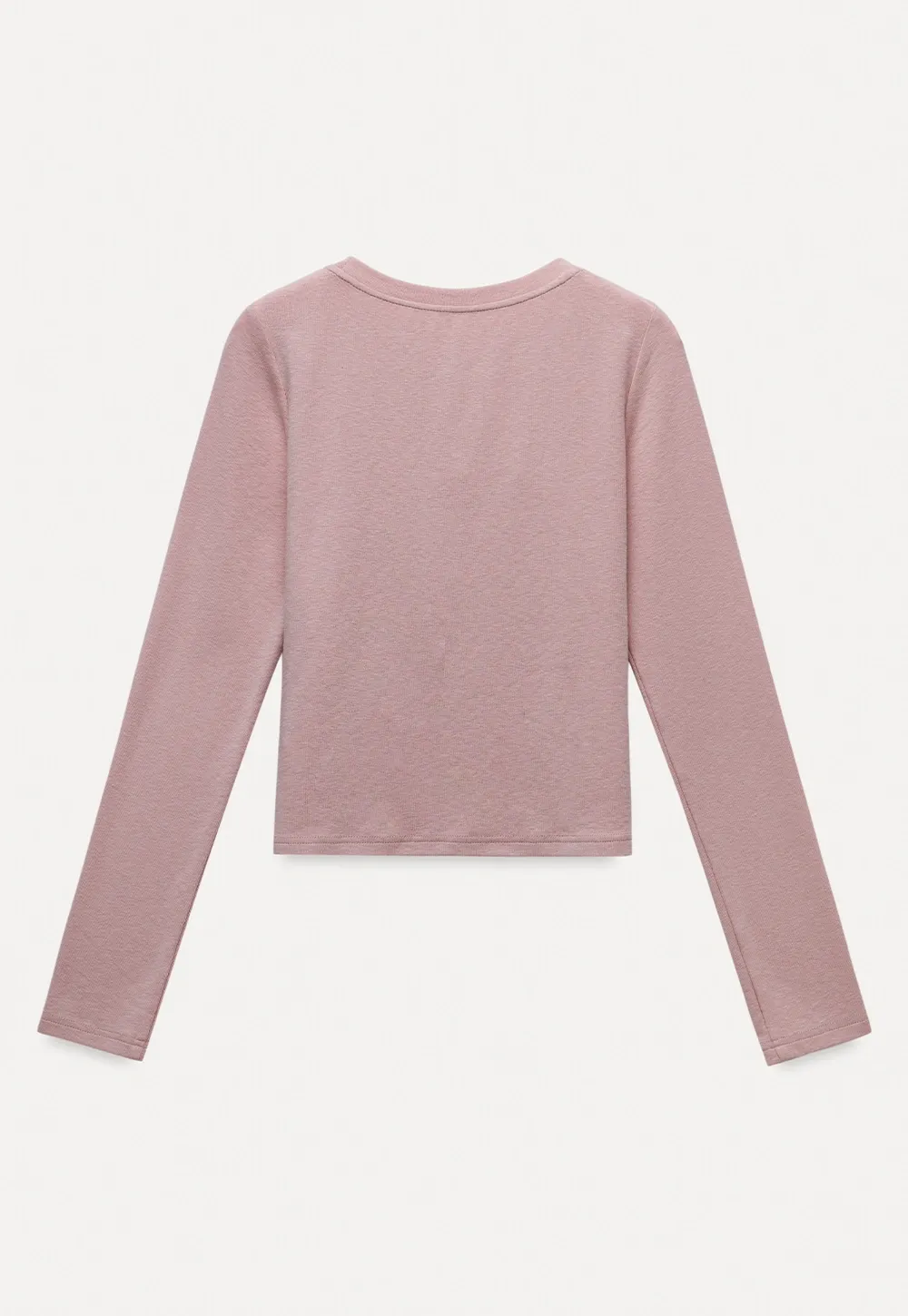 Womens Pink Fitted Long Sleeve Tee