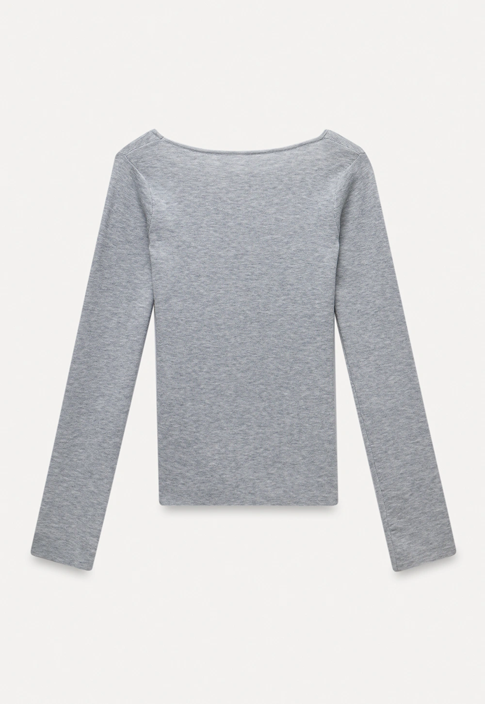 Womens Square Neck Long Sleeve Knit Top