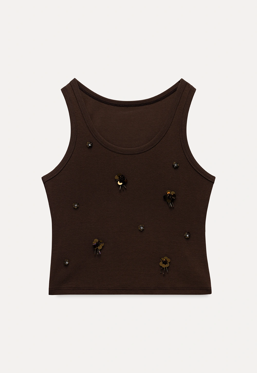Womens Embellished Knit Vest Sleeveless Top